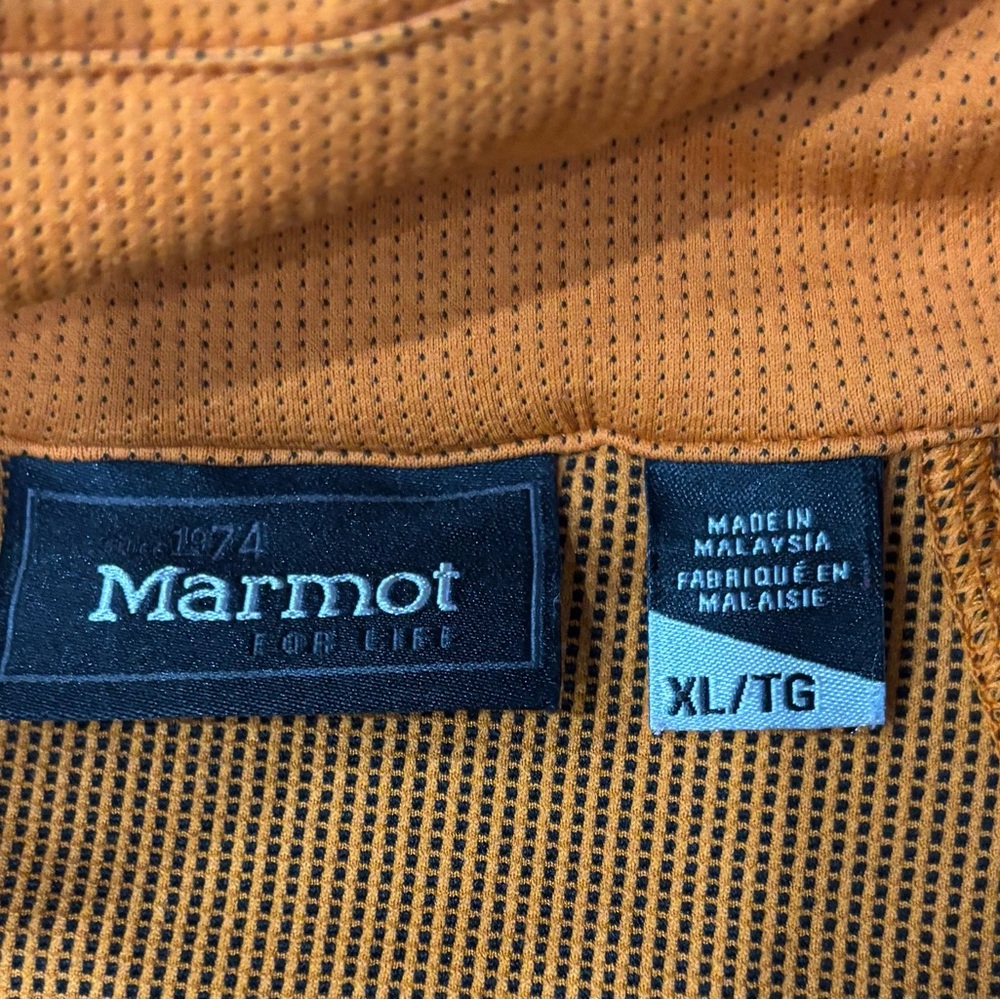 Marmot Orange and Navy 1/4 Zip Pullover Size XL - Picture 3 of 6